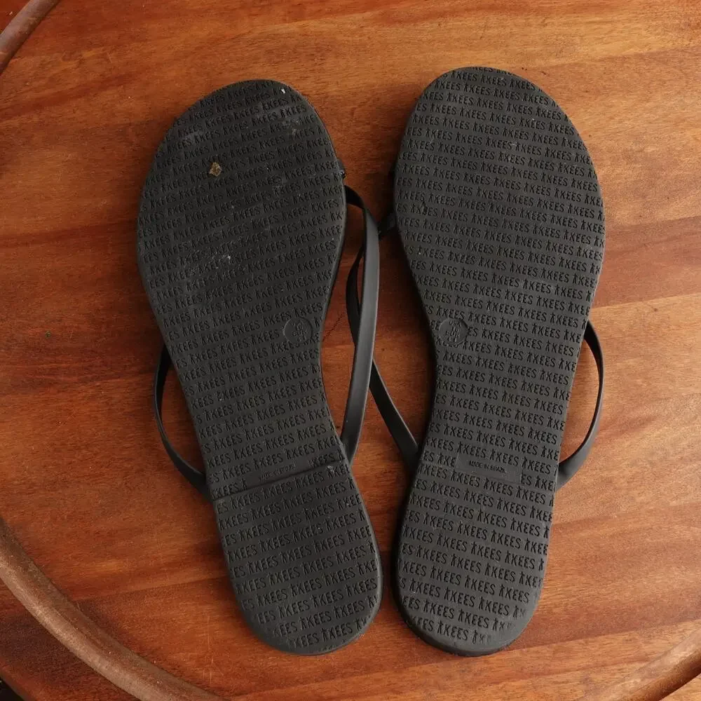 Tkees Sandals WMS SZ EU 41 US 10 BLK Riley Sable‎ Criss Cross Leather Flat Shoes